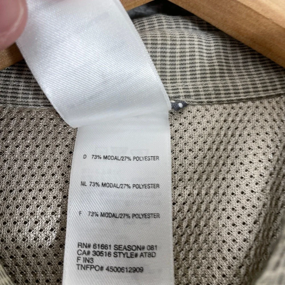 The North Face Shirt Mens Large Tan Micro Check Modal Blend Hiking Outdoors